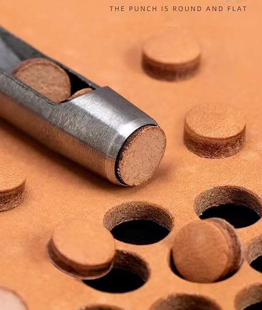Leathe Punch Set Heavy Duty Round Hole Punch Set Leather Hole Tool, - Image 8