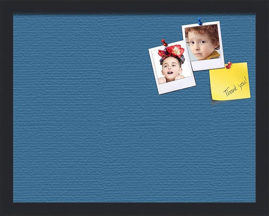 PinPix 18x14 Inch Cork Bulletin Board. This Decorative Framed Pin Board Comes with Navy Pastel Design and a Satin Black Frame. Ideal for Home Office Decor or Message Board (PinPix-1811)-DeskLoop Office