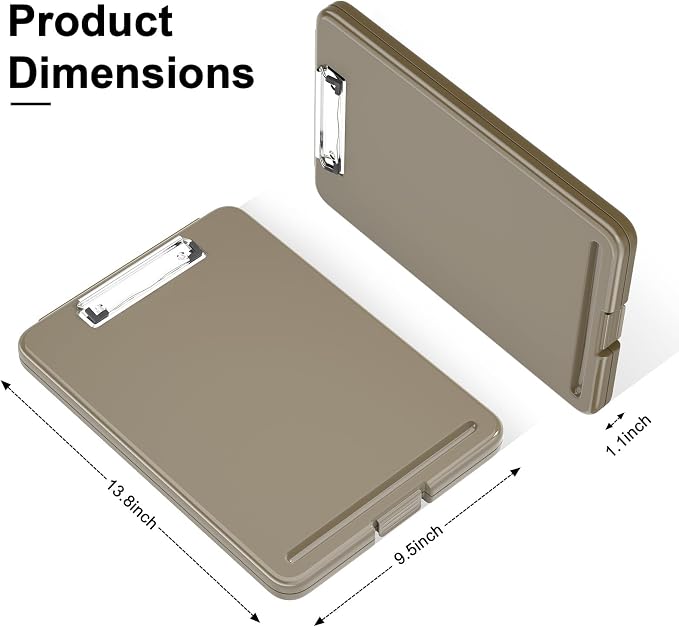 Hongri Clipboard with Storage, 8.5 x 11 Clip Board Foldable, Size 13.4 x 9.4 X - Image 2