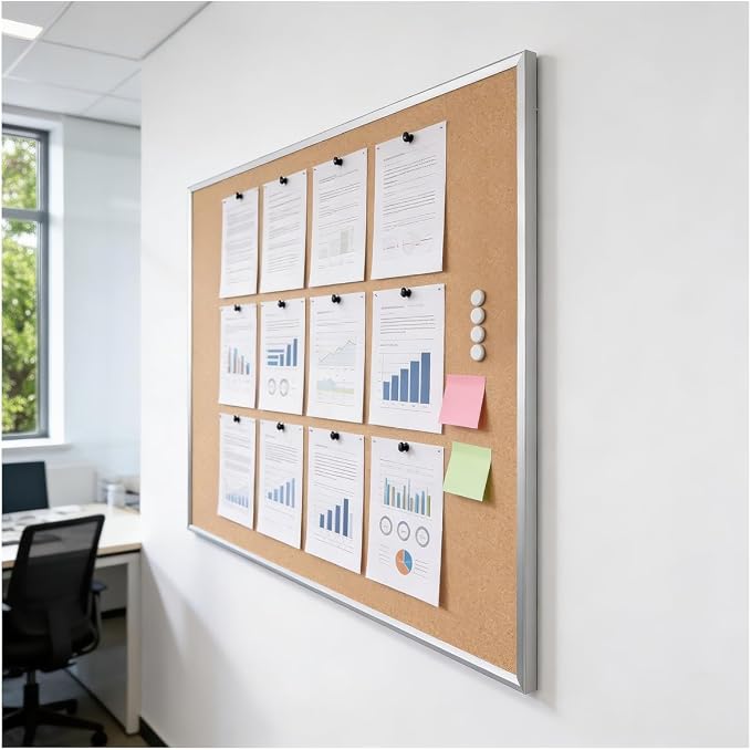 Staples Cork Bulletin Board, Aluminum Frame - Image 6