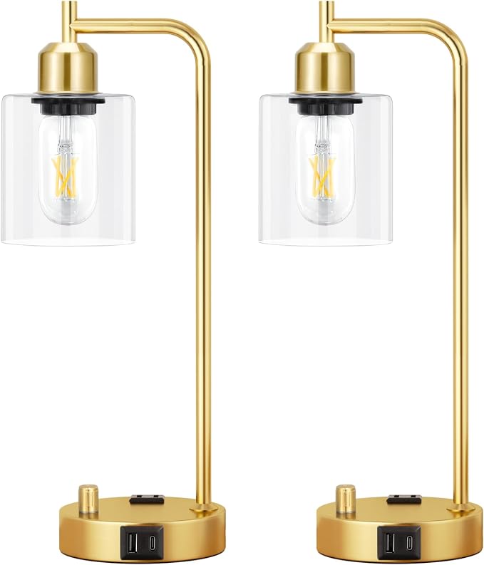 Innqoo Industrial Table Lamp for Bedroom Set of 2 - Image 8