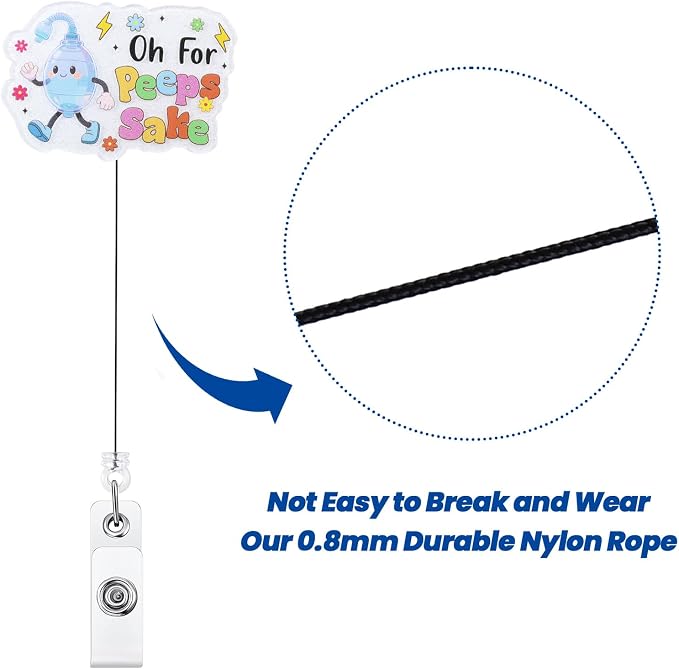 Oh for Peeps Sake Funny Nurse Badge Reel, Cute Ambu Bag RT Retractable ID Badge - Image 5