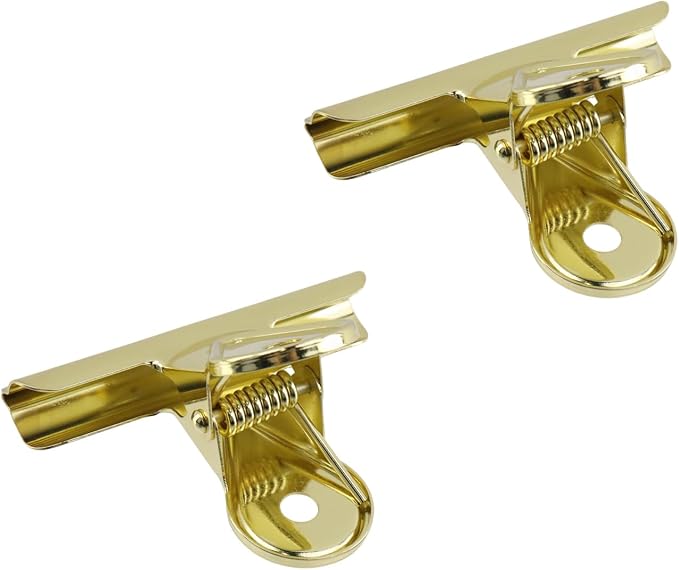 Xiaoyztan Mini Clips, 65mm Wide Gold Bulldog Clips Paper Clip Binder Bull Clip - Image 3