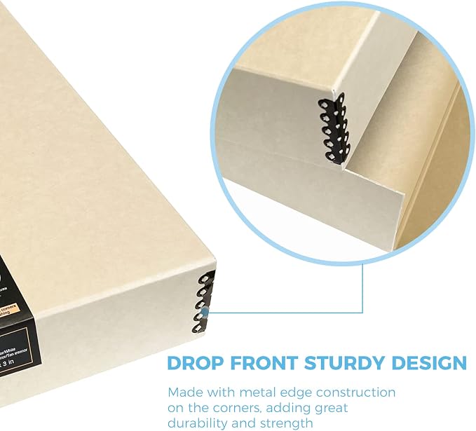 Lineco Museum Archival Storage Box, 17.75x22.75x3 in. Drop Front Design. - Image 8