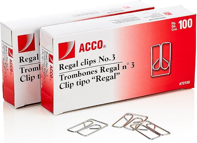 Acco Regal Paper Clips No 3 by ACCO+Brands