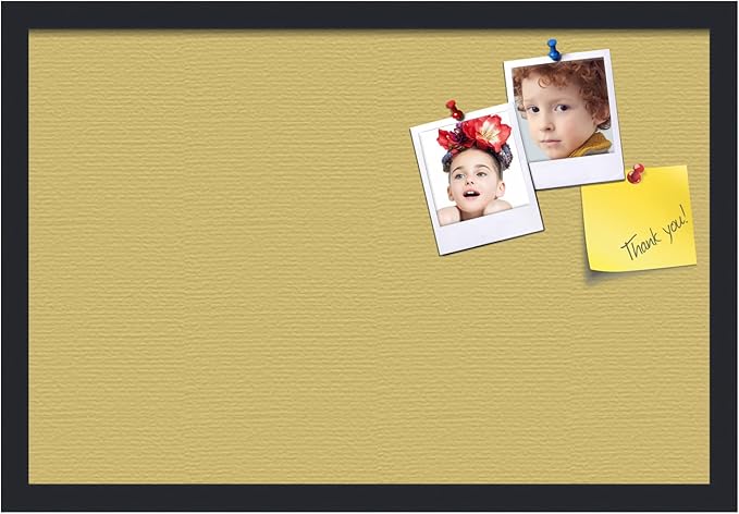 PinPix 24x16 Inch Cork Bulletin Board. This Decorative Framed Pin Board Comes with Honey Pastel Design and a Satin Black Frame. Ideal for Home Office Decor or Message Board (PinPix-1810)-DeskLoop Office