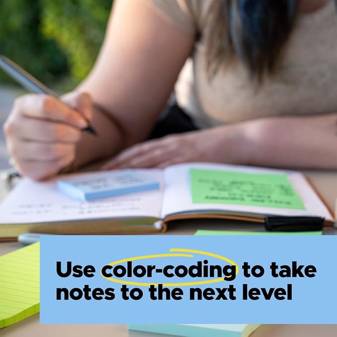 Post-it 100% Recycled Super Sticky Notes, 3 x 3 in, 6 Lined Pads | School - Image 8