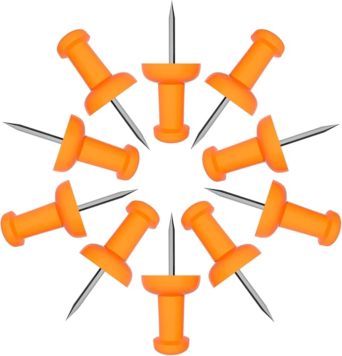VAPKER Push Pins Tacks 120Pcs Solid Orange Thumb Tacks Larger Size Pin Map by VAPKER