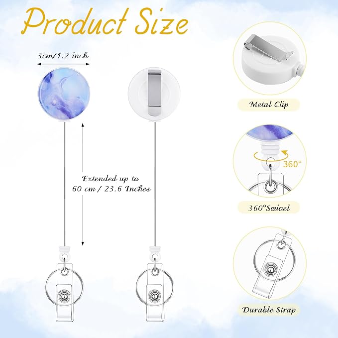 BESARME 3 Pack Badge Reels Retractable Badge Clip - Image 2