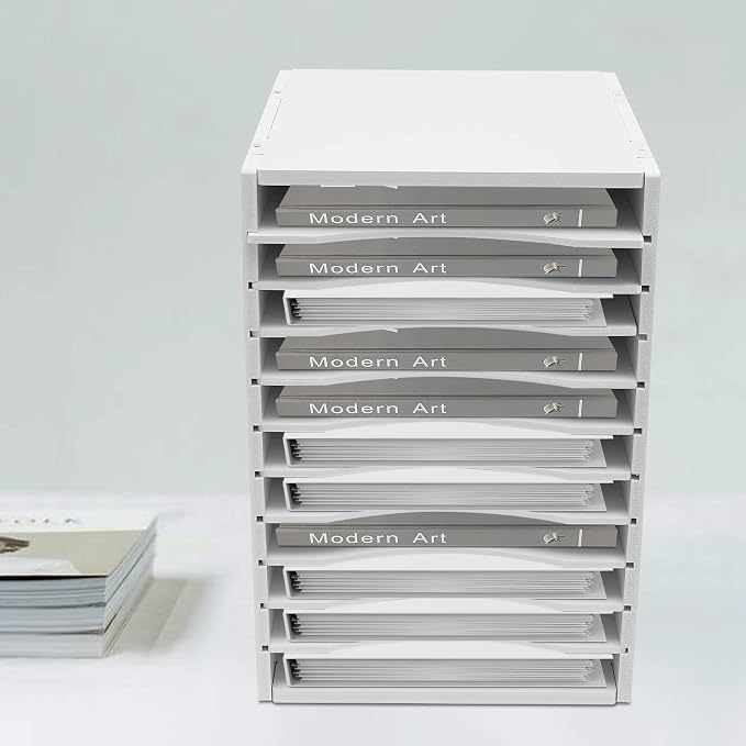 GUEYYSAN Vertical File Storage Rack, 11-Compartment Desktop Sorter Documents Box - Image 8