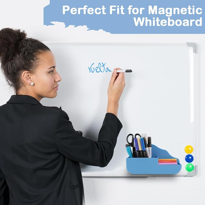 KITANIS Magnetic Pen Holder, 3 Compartments Magnetic Dry Erase Marker Holder - Image 5