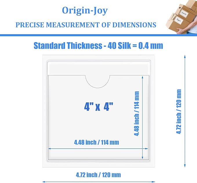 Origin-Joy 50 PCS Self-Adhesive Index Label Pockets - Image 2
