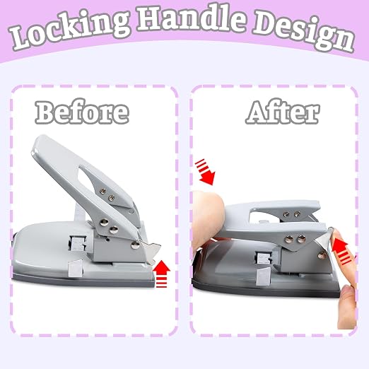 Hole Punches, 2 Hole Punch, Adjustable Two Hole Punch, Heavy Duty 2-Hole Punches - Image 3