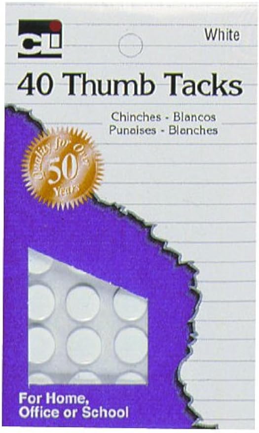 Charles Leonard Thumb Tacks, On Safety Cards, Painted White by CharlesLeonard