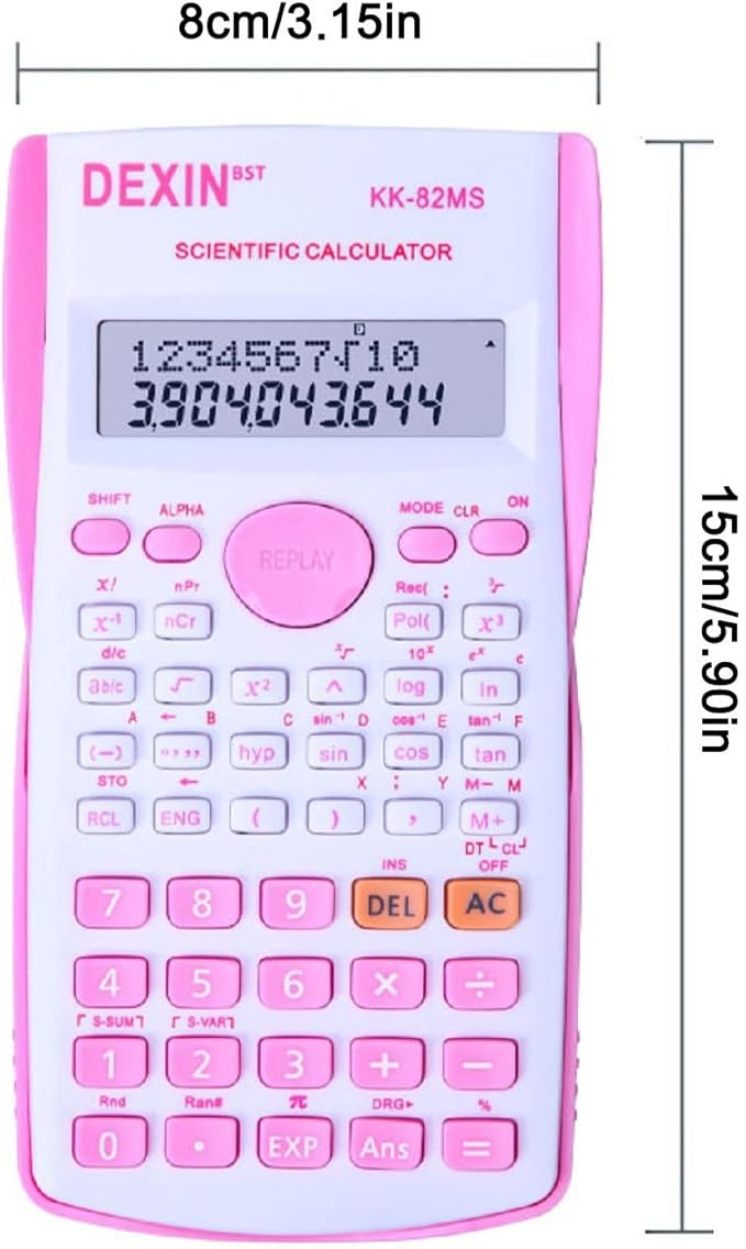 Scientific Calculators Desktop, Scientific Calculators for Students, Scientific Calculator 240 Functions 2 Line 10+2 Digits, Desk Math Calculator for School (Pink and White)-DeskLoop Office
