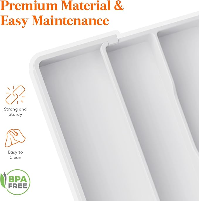 Lifewit Utensil Organizer for Kitchen Drawers, Expandable Cooking Utensil Tray - Image 5