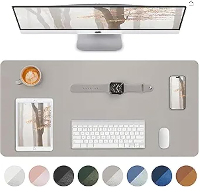 Leather Desk Pad Protector, Mouse Pad, Office Desk Mat, Non-SlipPU Leather Desk by AFIING