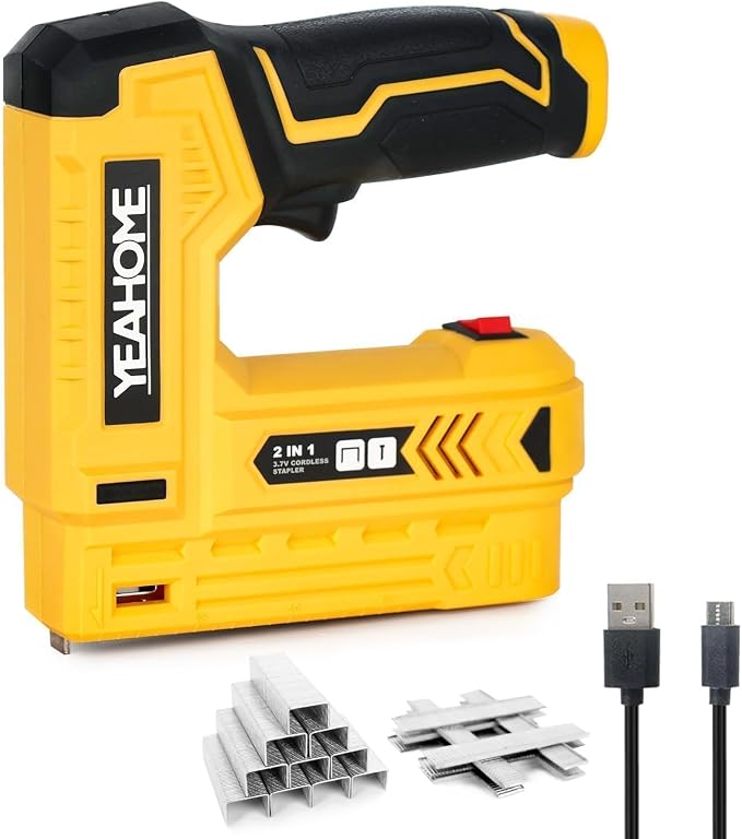 YEAHOME Electric Staple Gun, 2 in 1 Electric Light Duty Brad Nailer/Stapler by YEAHOME