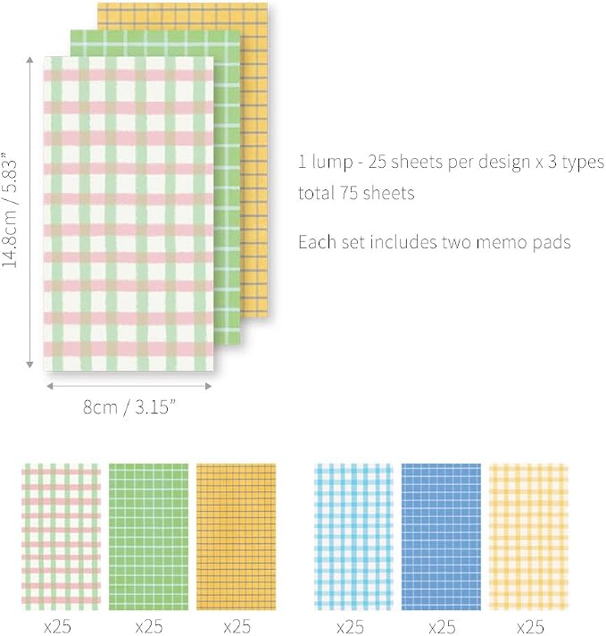 Monolike Triple Memopad Unmatched Friends Check 2P B Set - Image 2