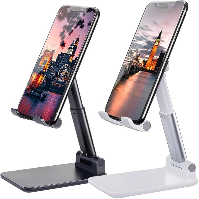 Meetuo 2 Pcs Cell Phone Stand for Desk, Adjustable & Foldable Phone Holder | by Meetuo