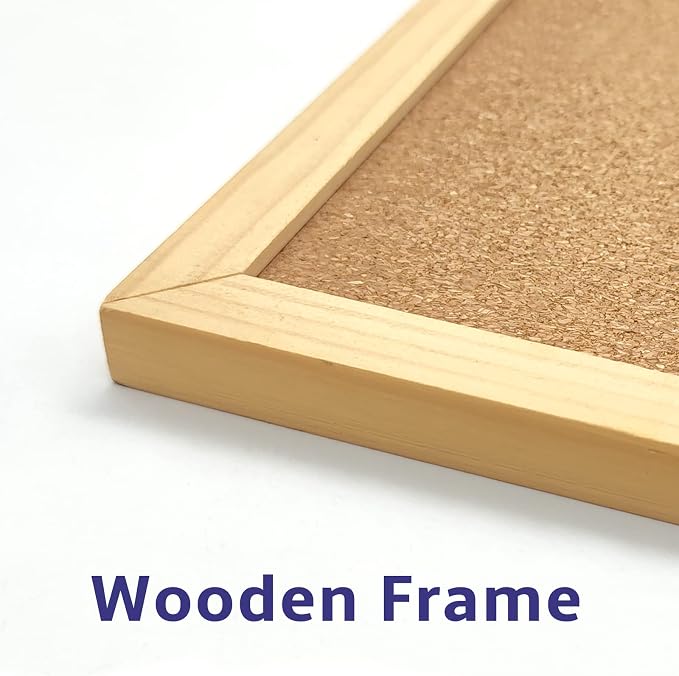 OWLKELA 17.7 X 13.3 Inch Cork Board Bulletin Board, Wall-Mounted Presentation - Image 3