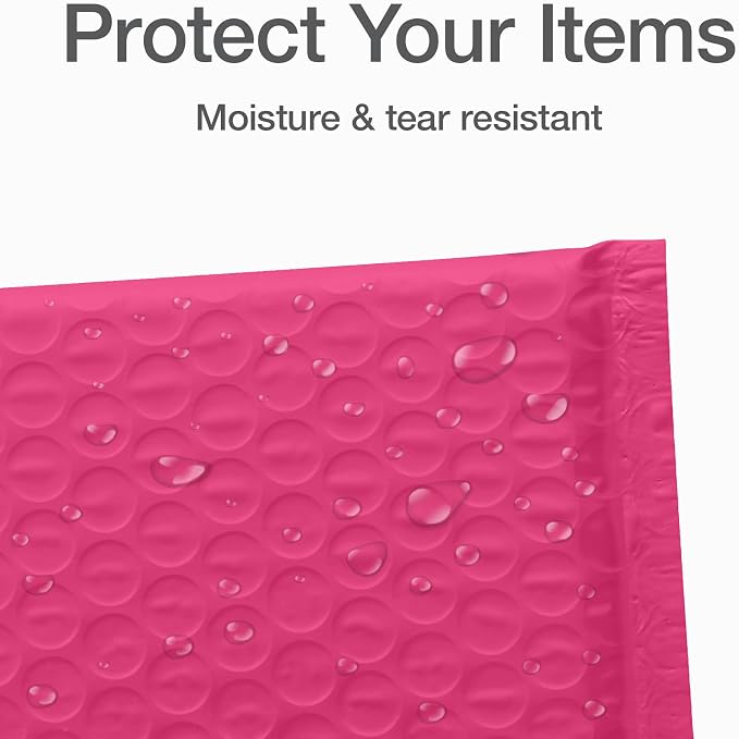 Quality Park Bubble Mailers, 4 x 8 Shipping Envelopes, Small Pink Padded - Image 2