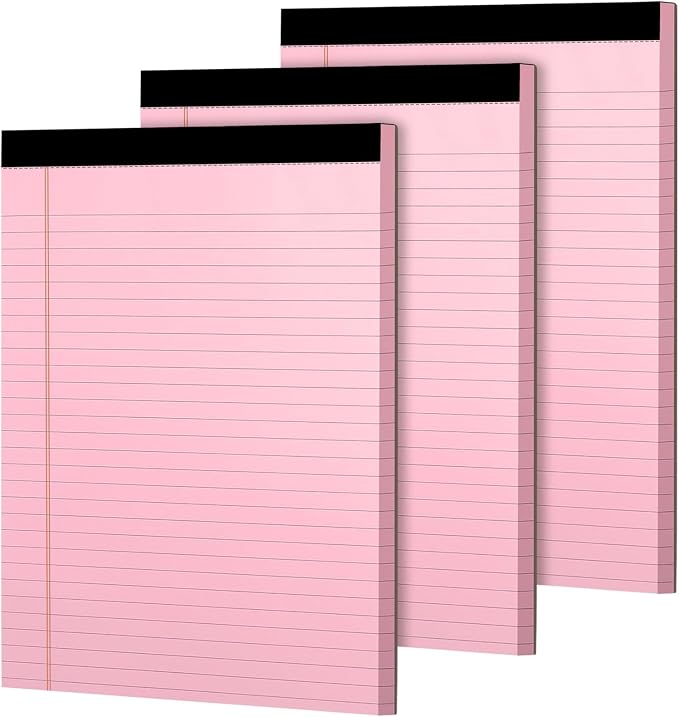 WINKIO Colored Legal Pads, 3 Pack Writing Pads 8.5 x 11 inch, Micro Perforated by WINKIO