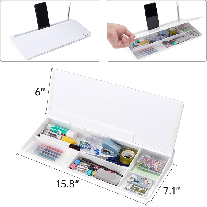 TSJ OFFICE Small Desktop Whiteboard -Glass Dry Erase Board Computer Keyboard - Image 4