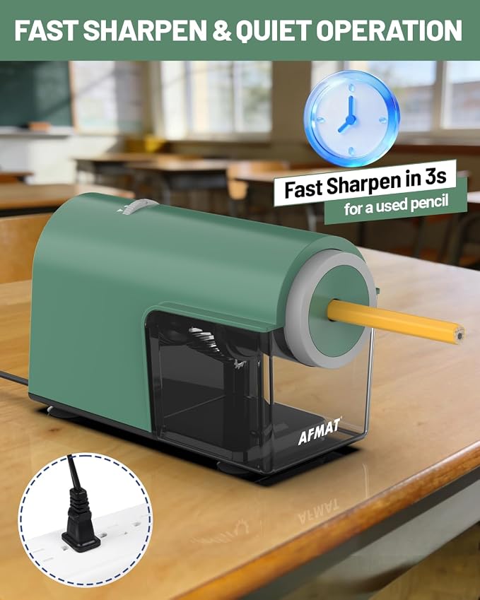 AFMAT Electric Pencil Sharpener, Fully Automatic Pencil Sharpener - Image 5