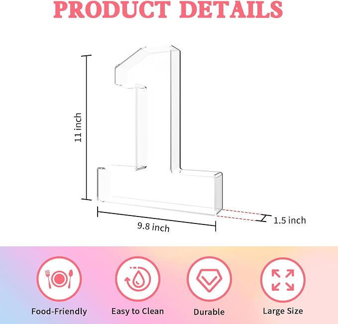 11" Acrylic Number Charcuterie Tray, Fillable Number Charcuterie Box - Image 2
