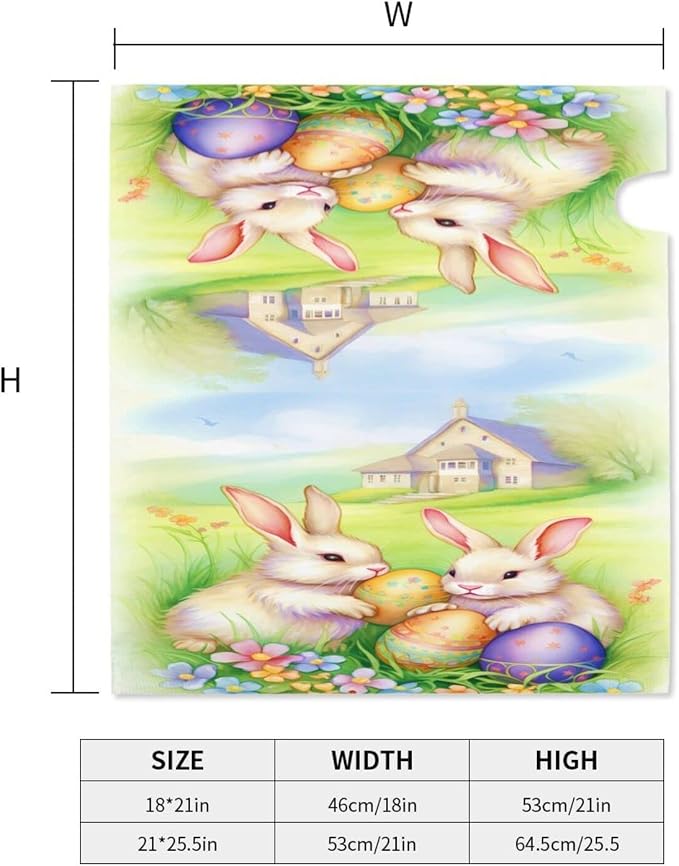 Ouqiuwa Vintage Easter Bunnies Eggs Soft Welcome Magnetic Mailbox Cover - Image 5