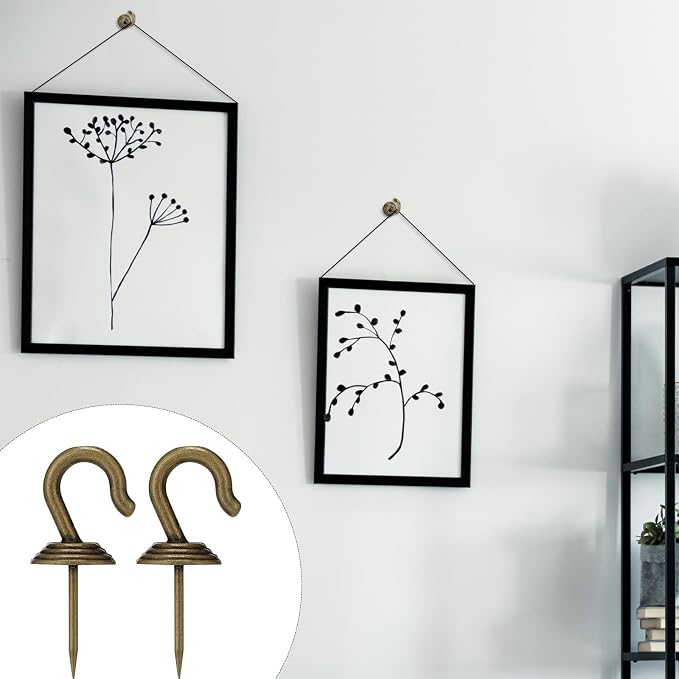 Hotop 30 Pieces Push Pin Wall Hooks Metal Thumb Tack Hangers Iron Alloy Nail - Image 3