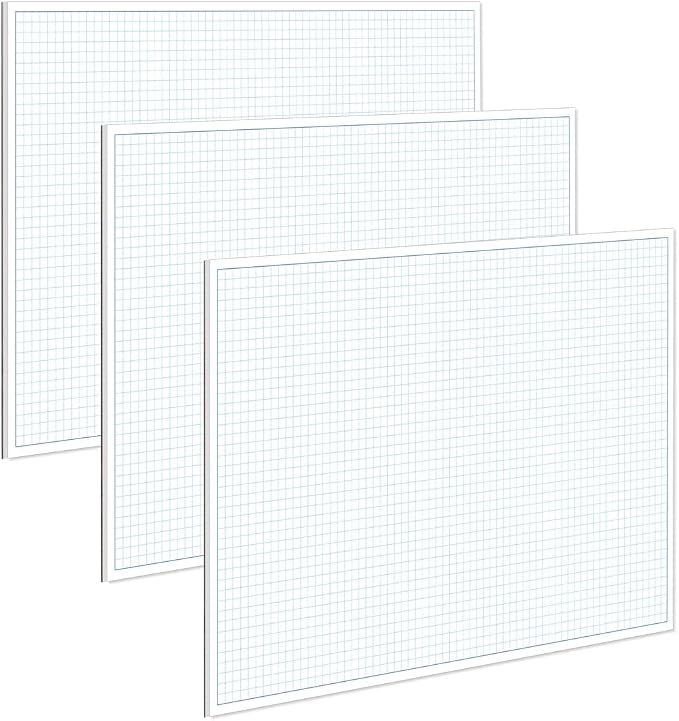 Engineering Graph Paper Pads, 11x17 Quadrille 75 Sheets/150 Pages Grid Paper by Yaridar