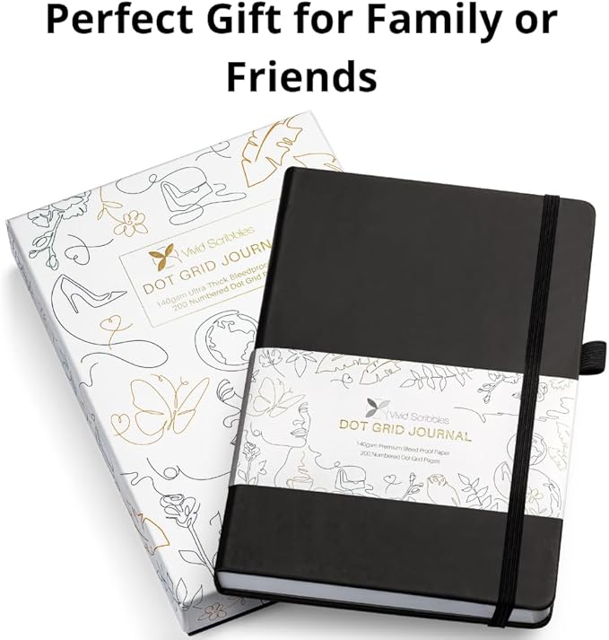 Dotted Journal – 140gsm Bleed Proof Thick White Paper – 200 Numbered Dot Grid Pages – 5.8 x 8.3 inch Bullet Dotted Notebook-DeskLoop Office