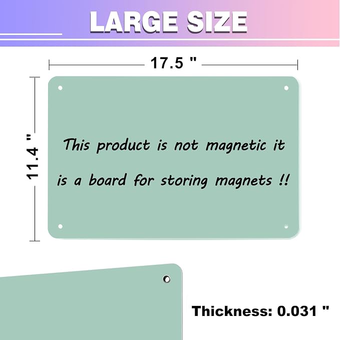 Green 2Pack Magnetic Board, 17.5" x 11.4" Magnet Bulletin Board to Display - Image 2