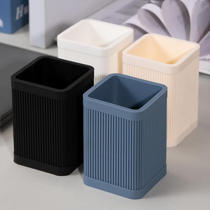 HighHerz Aesthetic Pen Holder For Desk, Modern Silicone Pencil Holder, Stylish - Image 5