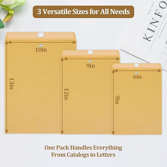 3 Sizes Clasp Envelopes Security Mailing Envelopes - Image 2