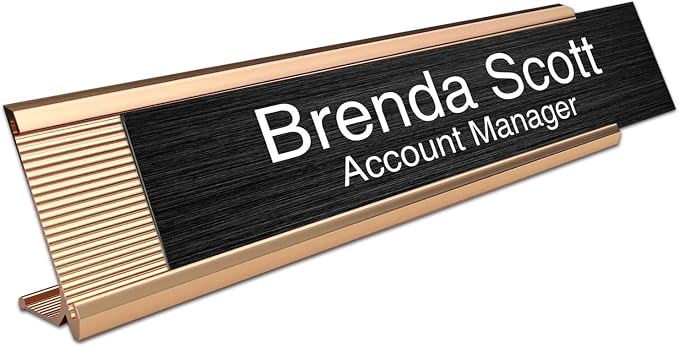 10 Pack 2" x 10" Aluminum Desk Name Plate Holder, Office Name Plate Holder - Image 3
