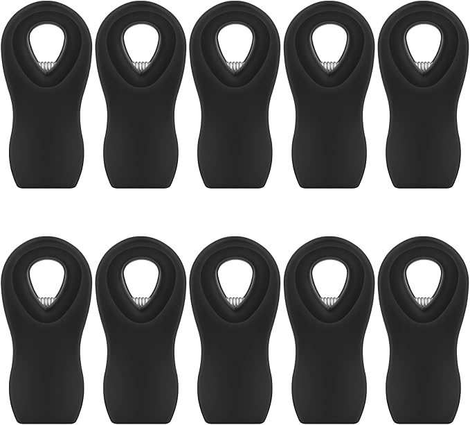 10PCS Magnetic Chip Clips Airtight Seal Reusable Black Bag Clips by WUDIME