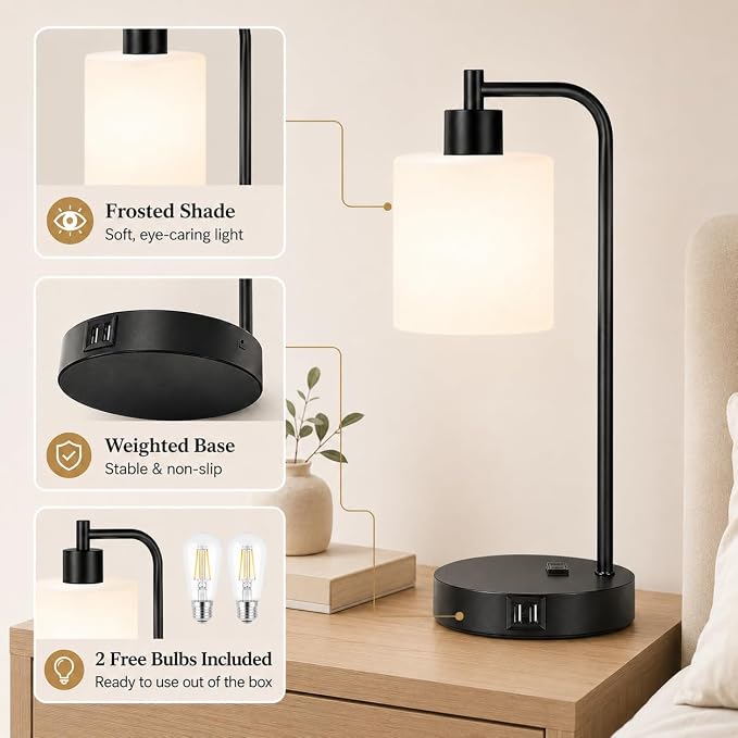 Set of 2 Industrial Touch Control Table Lamps - Image 6