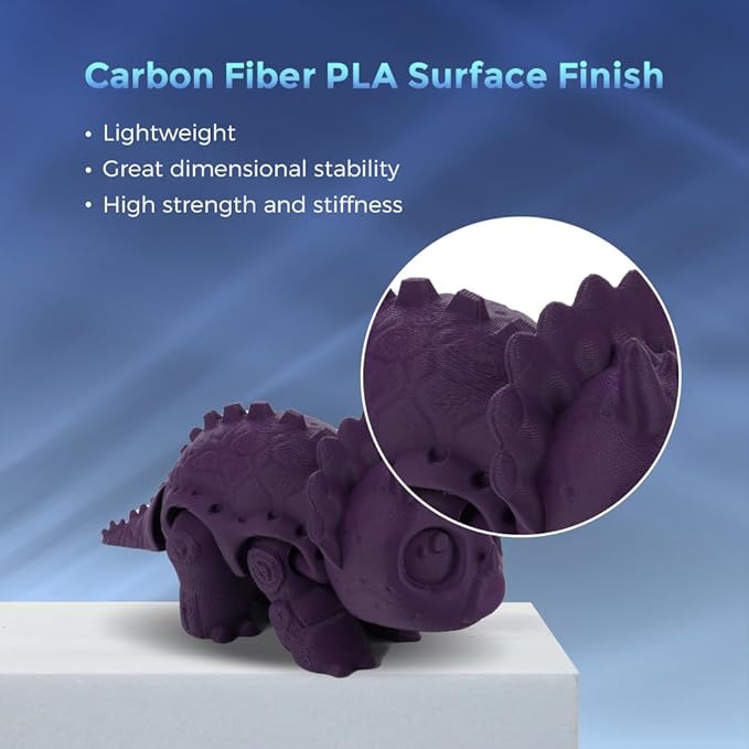 FLASHFORGE Carbon Fiber PLA Filament 1.75mm, Carbon Fiber Reinforced PLA 3D Printer Filament, 1KG Spool Dimensional Accuracy +/- 0.02mm, High Strength & High Abrasion-Resistance (Iris Purple)-DeskLoop Office