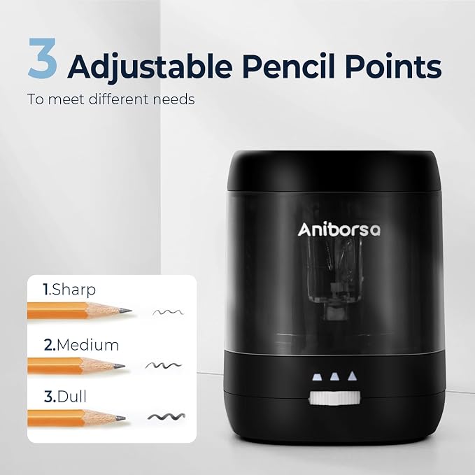 Electric Pencil Sharpener, USB & Battery Operated, Adjustable Nibs, Automatic - Image 4