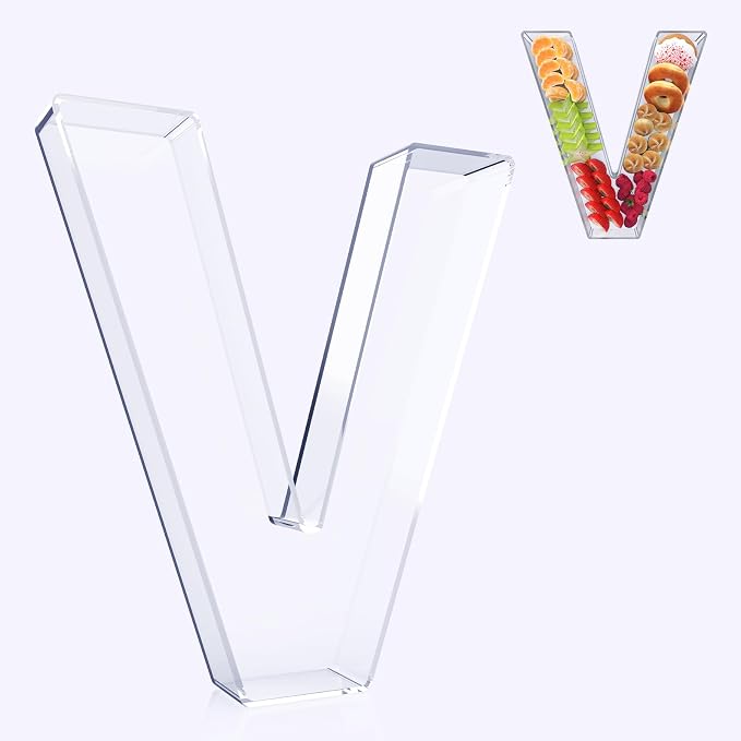 11" Acrylic Letter Charcuterie Box, Reusable Fillable Alphabet Number Shaped by RUFHVTY