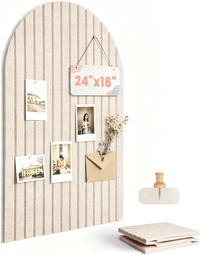 Large Arched Felt Bulletin Board 24"x16" by AkuDecor