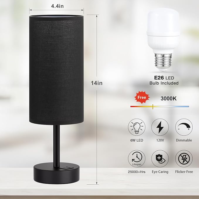 Dicoool Black Touch Bedroom Lamp - Image 5