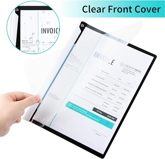 Clear Report Covers with Swing Clip, 5 Pack, 30 Sheet Capacity A4 Size File - Image 4