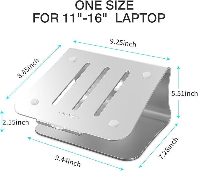 Laptop Stand, Aluminum Notebook Holder Riser Heat-Vent - Image 2