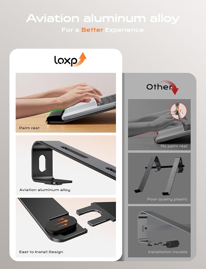 LOXP Laptop Stand for Desk, Metal Laptop Stand - Image 2