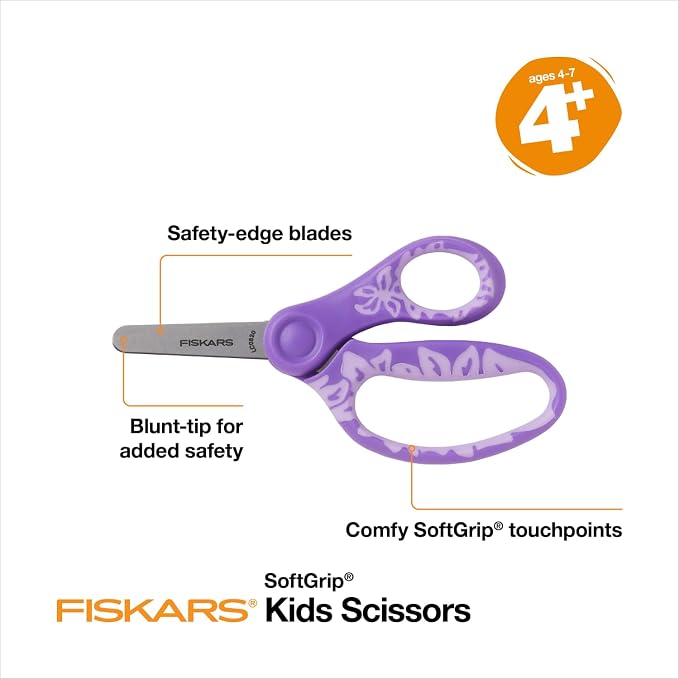 Fiskars 5" SoftGrip Blunt-Tip Scissors - Image 2