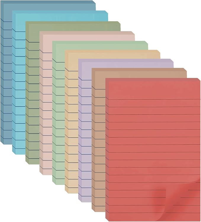9 Pack Lined Sticky Notes 4X6 in Post Sticky Notes by HQCME